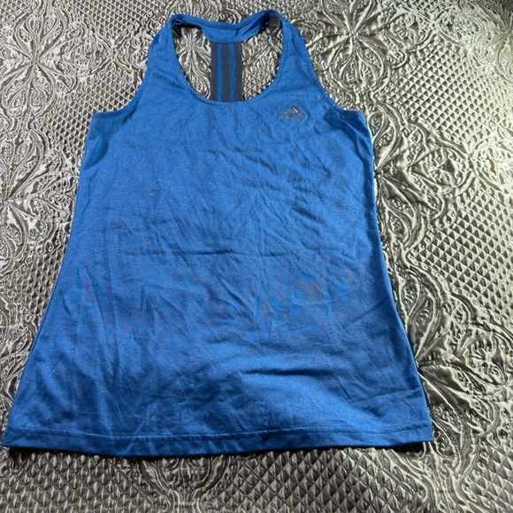 Adidas Blue Fitted Sleeveless Tank Top - Picture 2 of 8